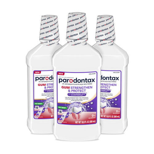 Parodontax Gum Strengthen and Protect Mouthwash, 16.9 fl oz (3 Pack)