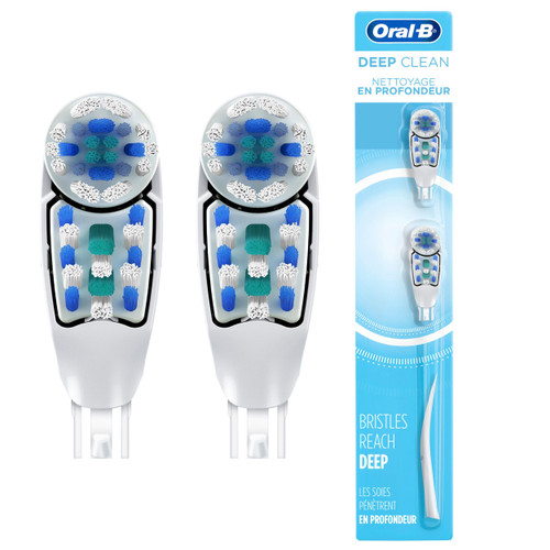 Oral-B Deep Clean Battery Powered Toothbrush Replacement Brush Heads Refill, Soft, 2 Count
