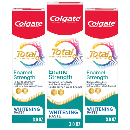 Colgate Total Enamel Strength Remineralizing Toothpaste, 3 Pack, 3 oz