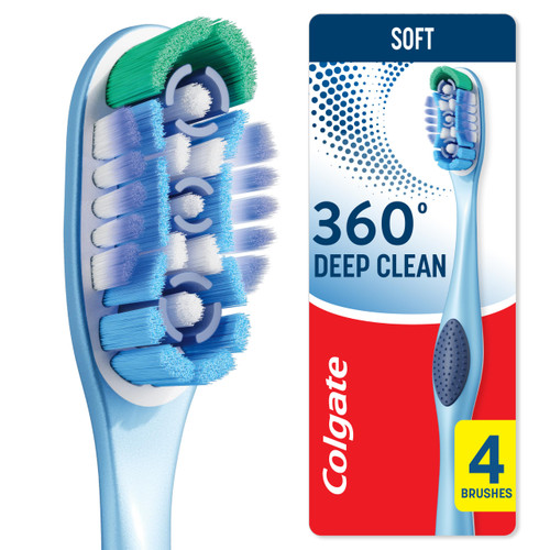 Colgate 360 Soft Toothbrushes, 4 Pack