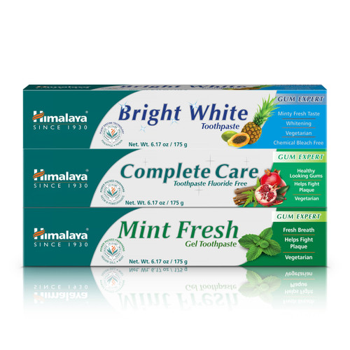 Himalaya Oral Care Fluoride Free Toothpaste, 6.17 oz Each, Variety 3 Pack
