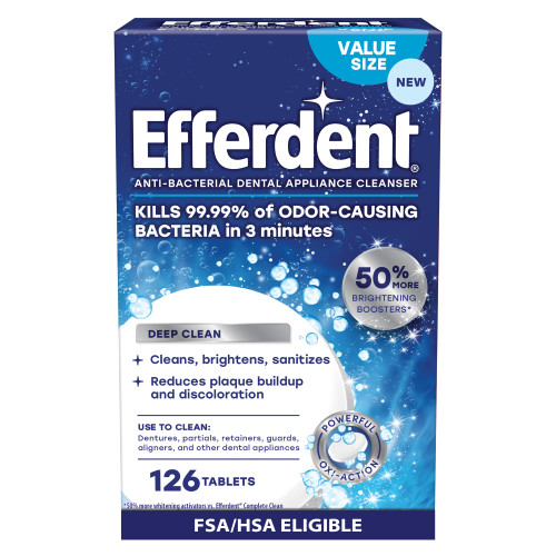 Efferdent Denture Cleaner Tablets, Deep Clean, 126 Count