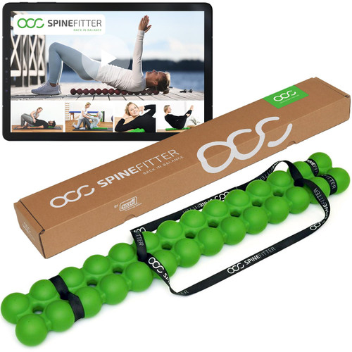 SPINEFITTER by SISSEL Green | Massager for Back & Balance | Back Trainer relieves Tension and blockages Ideal for Pilates and Yoga | to Relax The Spine | for Home & Practice