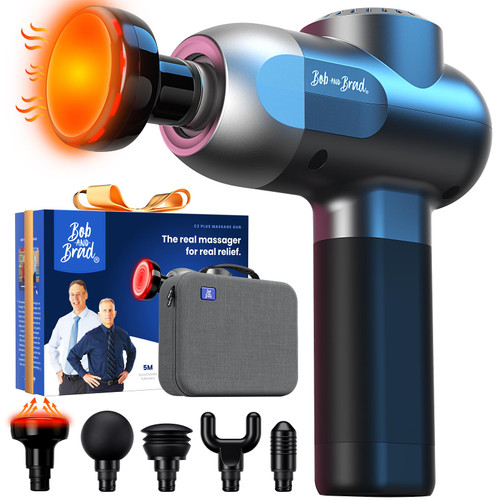 BOB AND BRAD C2 Plus Massage Gun with Heat, Deep Tissue Percussion FSA Massager Gun for Athletes & Pain Relief, Electric Handheld Back Neck Shoulder Muscle Massager, HSA Eligible Gift