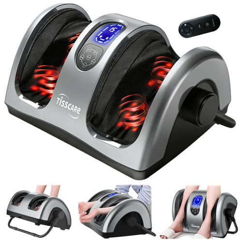 TISSCARE Shiatsu Foot Massager with Heat: FSA Eligible HSA Foot Massager for Neuropathy, Plantar Fasciitis and Pain Relief-Massage Feet/Leg/Calf/Ankle at Home/Office, Gifts for Women and Men