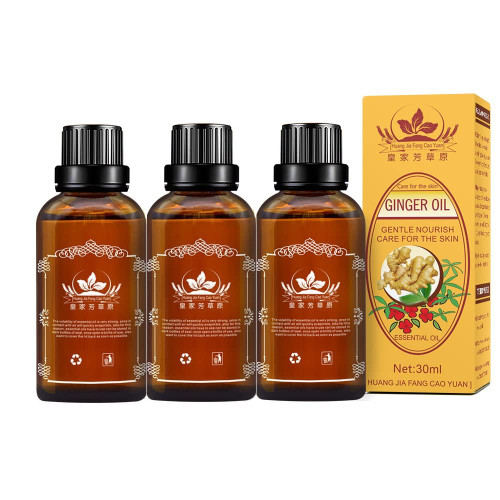 3 Pack Lymphatic Drainage Ginger Oil, Ginger Massage Oil to Promote Blood Circulation,Suitable for Body Massage。