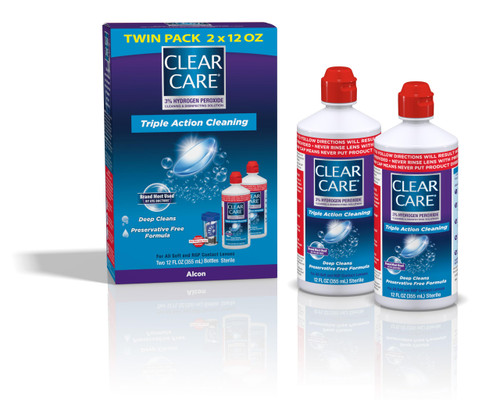 CLEAR CARE Cleaning & Disinfecting Contact Lens Solution, 12 Fl Oz, 2 Pack