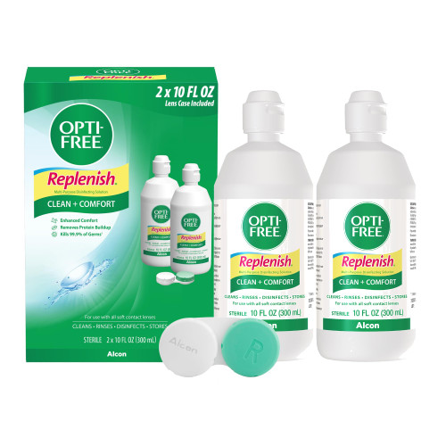 OPTI-FREE Replenish Multi-Purpose Contact Lens Solution (10 Oz, Pack of 2)