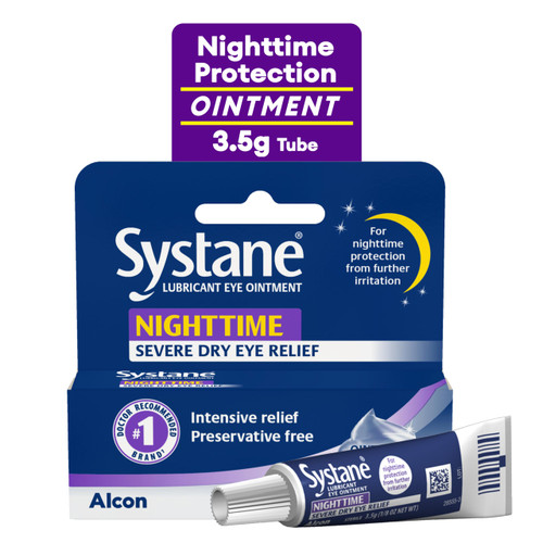 Systane Nighttime Lubricant Dry Eye Relief Ointment, 0.12 oz, Sterile Tube