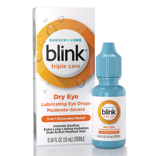 Blink Triple Care Lubricant Eye Drops for Dry Eyes, 0.34 Fl Oz