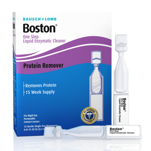 Boston One Step Liquid Enzymatic Cleaner RGP Lens, 15 Count