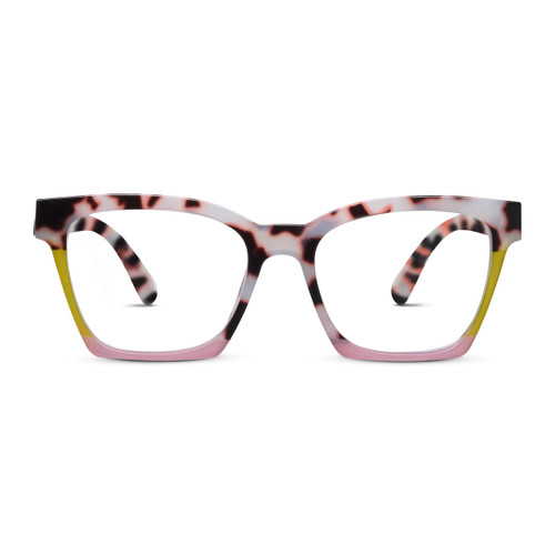 Peepers Blue Light Reading Glasses for Women +2.75, Pink Chai, Birdie