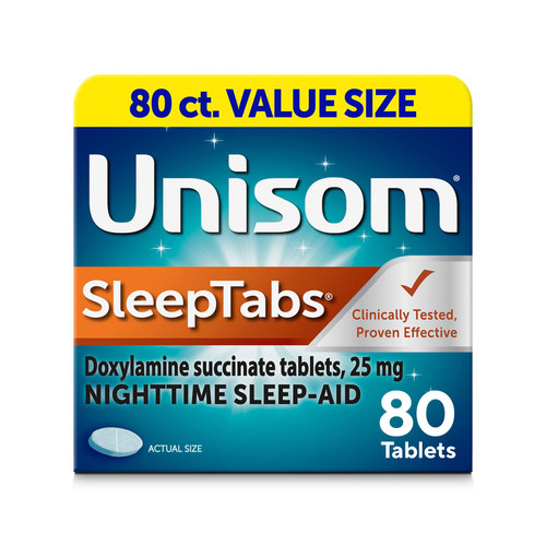 Unisom SleepTabs, Nighttime Sleep-aid, Doxylamine Succinate, 80 Tablets