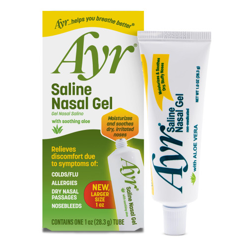 AYR Saline Nasal Gel, with Soothing Aloe, 1.0 Ounce Tube (Pack of 1)