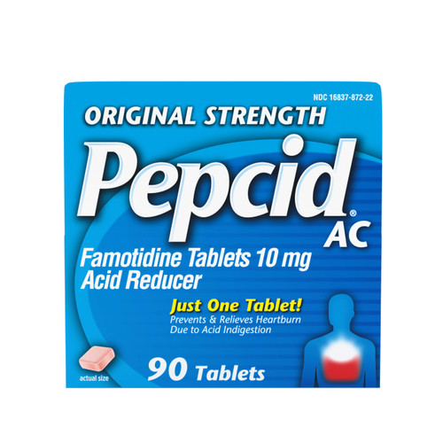 Pepcid AC Original Strength Tablets, 10mg Famotidine, 90 ct