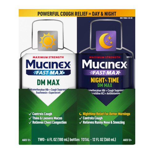 Mucinex Fast-Max DM Max & Fast-Max Nighttime DM Max Value Pack 2x6 FL OZ