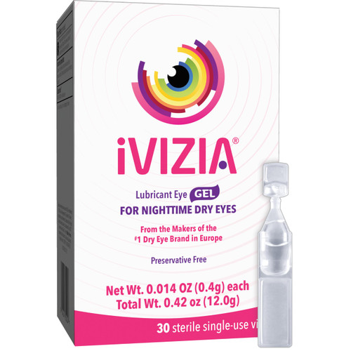 iVIZIA Lubricant Eye Gel for Nighttime Dry Eyes, Preservative-Free, 30ct