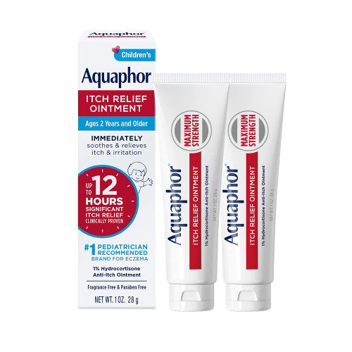 Aquaphor Children's Itch Relief Ointment, 1% Hydrocortisone, 2 x 1 OZ