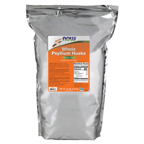 NOW Supplements, Whole Psyllium Husks, Soluble Fiber, 10 lb