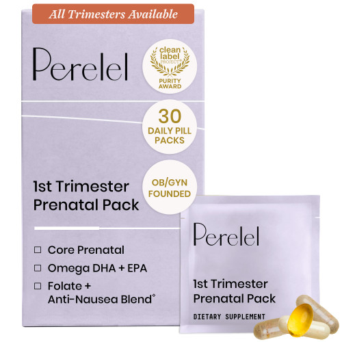 Perelel 1st Trimester Prenatal Vitamins for Women, Folate, Omega 3, Iron