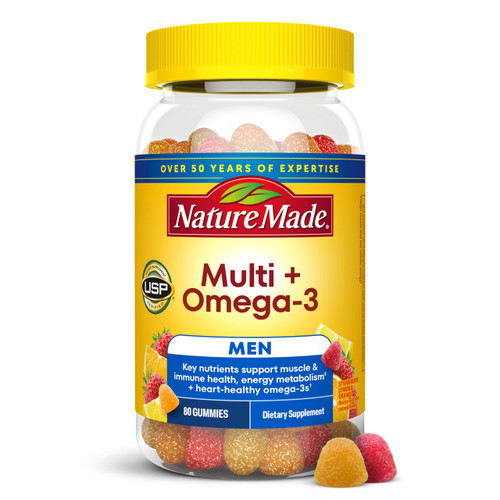 Nature Made Mens Multivitamin Gummies with Omega-3, 80 Count