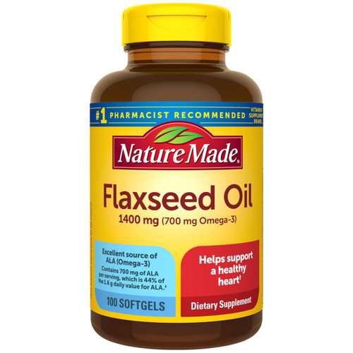 Nature Made Extra Strength Flaxseed Oil 1400 mg Softgels, 100 Softgels