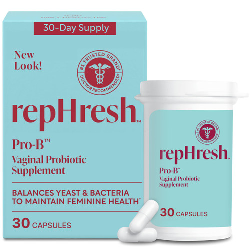 RepHresh Pro-B Vaginal Probiotic Supplement, Probiotic for Women, Balances Yeast and Bacteria to Maintain Feminine Health, Daily Oral Capsules, 30 Count