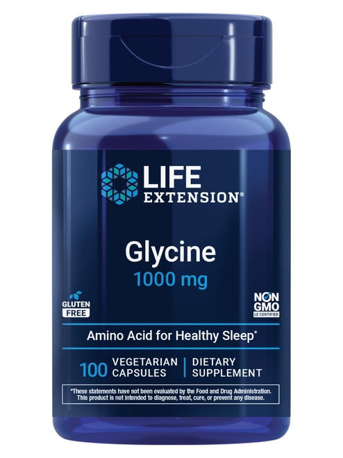 Life Extension Glycine, 1000 mg, Sleep Support, 100 Capsules