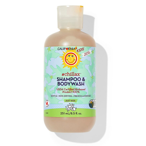 California Kids Chillax Lavender Shampoo and Body Wash | 100% Plant-Based (USDA-Certified) | Allergy Friendly | Gentle Kids Shampoo and Body Wash for Dry, Sensitive Skin | 251 mL / 8.5 fl. oz.
