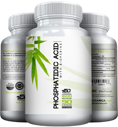EVOGANICA Phosphatidic Acid | for Men & Women | Activate mTOR Signaling | Enhance Natural Effects of Resistance Training | 30 Serving |1600 MGS Per Serving | 50%
