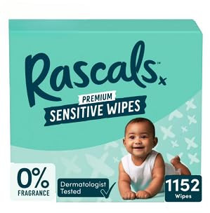 Rascal + Friends Premium Sensitive Fregrance Free Baby Wipes, Alcohol Free, 1152 Count
