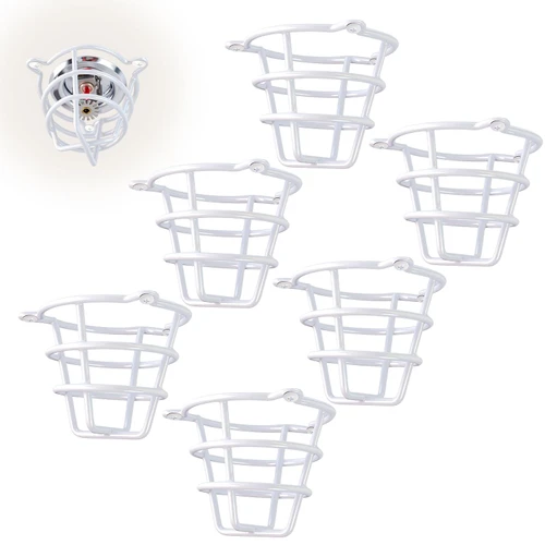 (6 Pack) TunaMax White Fire Sprinkler Head Cage Guard for Both 1/2" & 3/4"