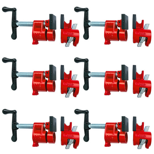 DUPDMKIN 6 Pack 3/4" Pipe Clamps with Pads, Wood Gluing, Cast Iron