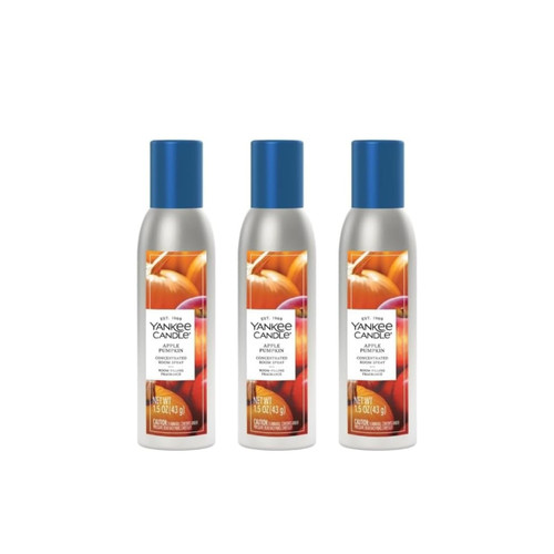 Yankee Candle Concentrated Air Freshener Room Spray, Odor Eliminator for Home, Bathroom, Apple Pumpkin, 1.5 Oz (Pack of 3)