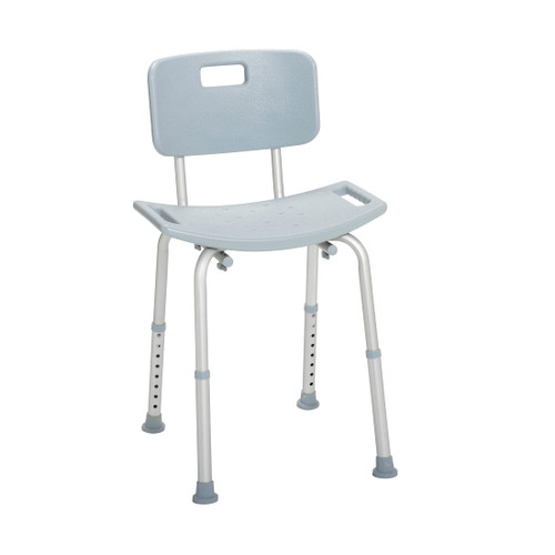 Drive Medical Shower Chair with Back and Suction Feet, Gray