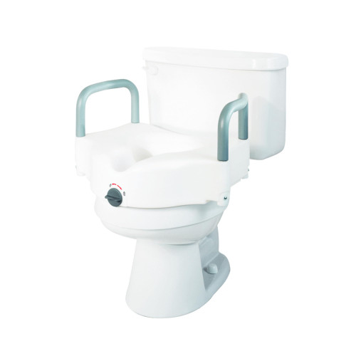Medline 5" Standard Raised Locking Toilet Seat, 400 lb Capacity