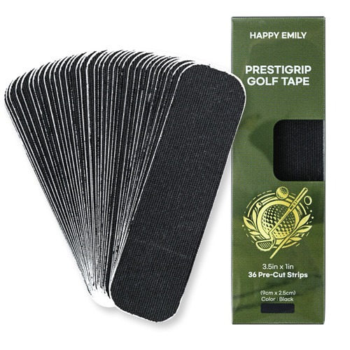 Golf Finger Tape, Made in Korea - Pre-Cut Strips, 4-Way Stretch Athletic Tape for Hands and Fingers, Waterproof, Golf Finger Tape Strips, Blisters, Protective Performance Finger Tape Black_36 PCS