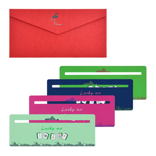 Nistarce Mahjong Line Reader Set of 4, Mahjong Cards Reading Guide with Elegant Envelope Gift, Mahj ong Accessories & Mahjong Gifts for Mah Jong Lovers and Game Night