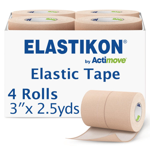 ELASTIKON by Actimove Cotton Elastic Tape, 3 in x 2.5 yd, 4 Rolls