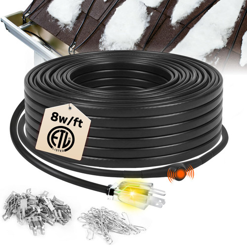 HEATIT 8JHSF 75FT Self-Regulating Heating Cable, 120V 8W/ft