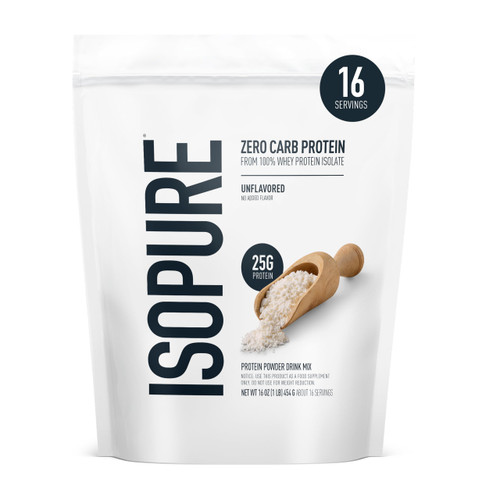 Isopure Zero Carb Whey Isolate Protein Powder, Unflavored 1 LB
