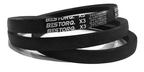 BESTORQ C173 V-Belt, Classic Wrapped Rubber X3 V-Belt, Black, 177" Outside Circumference x .87" Width x .57" Height, (Pack of 2)