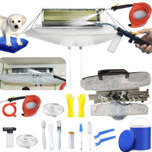 Kikepilm Full Set 20pcsmini Split Cleaning Kit，Mini Split Ac Unit Cleaning Bag(White, Size: 38-162 Cm 15.35-64 Inches