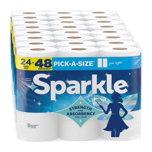 Sparkle Pick-A-Size Kitchen Paper Towels, 24 Double Rolls, 2 Ply