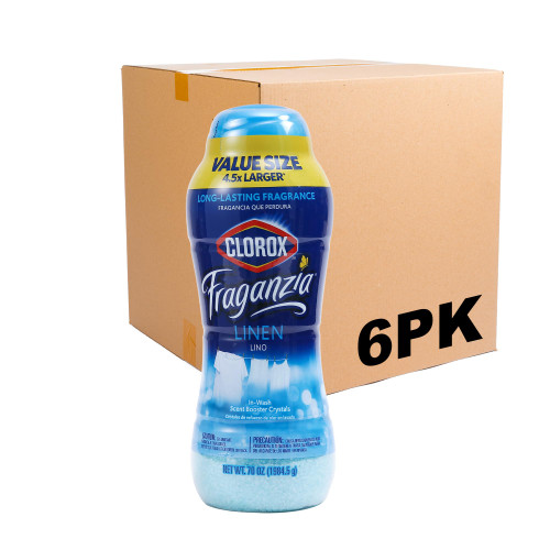 Clorox Fraganzia In-Wash Scent Booster Crystals, Linen Scent, 70 Oz, 6-Pk