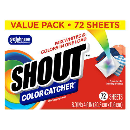 Shout Color Catcher Dye-Trapping Laundry Sheets, 72 Count, (1-Pack)