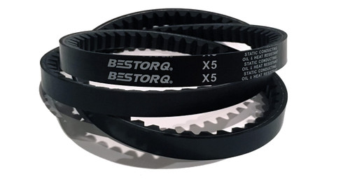 BESTORQ 5VX610 Rubber V-Belt, Raw Edge/Cogged, Black, 61" Length x 0.62" Width x 0.53" Height, Pack of 4