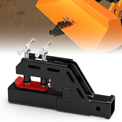 Upgraded Clamp on Trailer Hitch, Matte Black Clamp-on Tractor Bucket Hitch