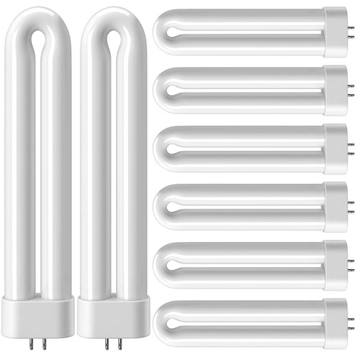 8 Pack Bug Zapper Light Bulb Replacement for 15W Bug Zapper with 4-Pin Base, Ful 15W-BL U Shaped Twin Tube Bulb for Outdoor Mosquito Zapper