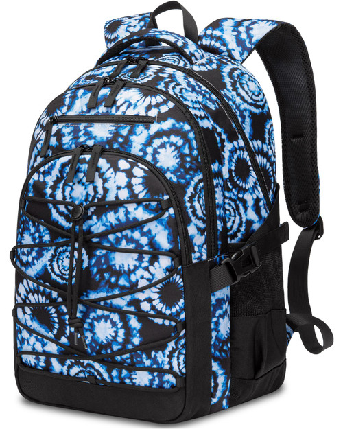 FOKDUVB Middle High School Backpacks for Boys Girls Large Bookbags with Laptop Compartment for Teens Teenagers Back to School Book Bags Mochilas Escolares para Adolescentes (Blue/Black, Tie-Dye)